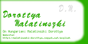 dorottya malatinszki business card